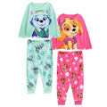 Sky Blue-Pink - Front - Paw Patrol Girls Skye & Everest Long-Sleeved Long Pyjama Set (Pack of 2)