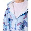 Blue - Side - Lilo & Stitch Womens-Ladies Stitch Full Zip Blanket Hoodie