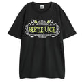 Black - Back - Beetlejuice Mens Logo Short-Sleeved Long Pyjama Set