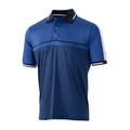 Navy-Royal Blue - Front - Island Green Mens Geometric UV Protection Golf Polo Shirt