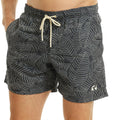 Navy Blue - Front - RIPT Essentials Mens Leaf Print Swim Shorts