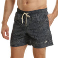 Navy Blue - Side - RIPT Essentials Mens Leaf Print Swim Shorts