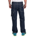 Navy - Back - Goodyear Mens Denim Stretch Cargo Trousers