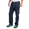 Navy - Side - Goodyear Mens Denim Stretch Cargo Trousers