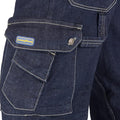 Navy - Lifestyle - Goodyear Mens Denim Stretch Cargo Trousers