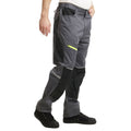 Grey-Black - Side - Lee Cooper Mens Reflective Holster Pocket Work Cargo Trousers