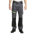 Grey-Black - Front - Lee Cooper Mens Reflective Holster Pocket Work Cargo Trousers