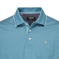 Teal Hue-White - Side - Farah Mens Ferris Polo Shirt