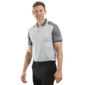 Silver Grey-Charcoal - Lifestyle - Island Green Mens Golf Polo Shirt