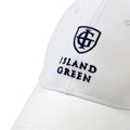 White - Side - Island Green Mens Logo Curved Peak Golf Hat