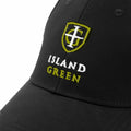 Black - Side - Island Green Mens Logo Curved Peak Golf Hat