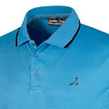 Turquoise - Side - Under Par Mens Waffle Knit Polo Shirt