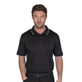 Black - Side - Island Green Mens Performance Polo Shirt