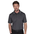 Charcoal - Side - Island Green Mens Performance Polo Shirt