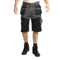 Grey-Black - Front - Lee Cooper Mens Stretch Hi-Vis Cargo Shorts