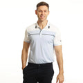 Lilac-White - Lifestyle - Island Green Mens Colour Block Polo Shirt