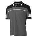 Charcoal-Black - Front - Island Green Mens Colour Block Polo Shirt