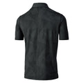 Charcoal - Back - Island Green Mens Jacquard UV Protection Golf Polo Shirt