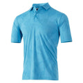 Turquoise - Front - Island Green Mens Jacquard UV Protection Golf Polo Shirt