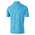 Turquoise - Back - Island Green Mens Jacquard UV Protection Golf Polo Shirt