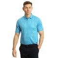 Turquoise - Lifestyle - Island Green Mens Jacquard UV Protection Golf Polo Shirt