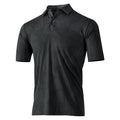 Charcoal - Front - Island Green Mens Jacquard UV Protection Golf Polo Shirt