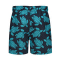 Navy-Turquoise Blue - Back - RIPT Essentials Boys Turtle Swim Shorts