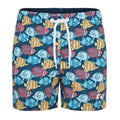 Blue-Yellow - Front - RIPT Essentials Boys Tropical Fish Swim Shorts