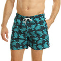 Navy-Turquoise - Side - RIPT Essentials Mens Turtle Swim Shorts