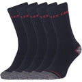 Black-Red - Side - Lee Cooper Mens Logo Socks (Pack of 5)