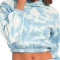 Blue - Lifestyle - Light And Shade Womens-Ladies Tie Dye Crop Hoodie