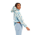 Blue - Side - Light And Shade Womens-Ladies Tie Dye Crop Hoodie