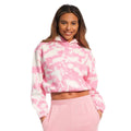 Light Pink - Front - Light And Shade Womens-Ladies Tie Dye Crop Hoodie