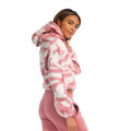 Mauve Pink - Side - Light And Shade Womens-Ladies Tie Dye Crop Hoodie