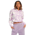 Purple - Front - Light And Shade Womens-Ladies Tie Dye Crop Hoodie