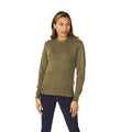 Khaki Green - Side - Light And Shade Womens-Ladies Soft Touch Crew Neck Jumper