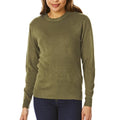 Khaki Green - Front - Light And Shade Womens-Ladies Soft Touch Crew Neck Jumper