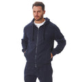 Navy Blue - Front - Iron Mountain Mens Hooded Fleece Jacket