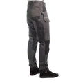 Grey - Back - Lee Cooper Mens Stretch Knee Pad Cargo Trousers