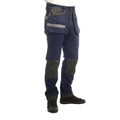 Navy Blue - Front - Lee Cooper Mens Stretch Knee Pad Cargo Trousers