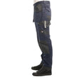 Navy Blue - Side - Lee Cooper Mens Stretch Knee Pad Cargo Trousers