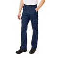 Navy - Side - Lee Cooper Mens Plain Cargo Trousers