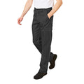 Black - Side - Lee Cooper Mens Plain Cargo Trousers