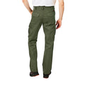 Khaki Green - Back - Lee Cooper Mens Plain Cargo Trousers