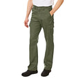 Khaki Green - Side - Lee Cooper Mens Plain Cargo Trousers