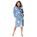 Blue - Side - Womens-Ladies Star Print Dressing Gown