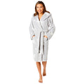 Grey - Front - Womens-Ladies Star Print Dressing Gown