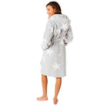 Grey - Back - Womens-Ladies Star Print Dressing Gown