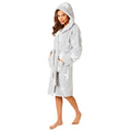 Grey - Side - Womens-Ladies Star Print Dressing Gown