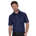 Ink - Side - Island Green Mens Topstitched Golf Polo Shirt